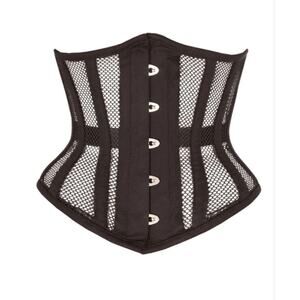 Alter Ego Lace Up Black Corset Waist Undercut Trainer Boned Mesh